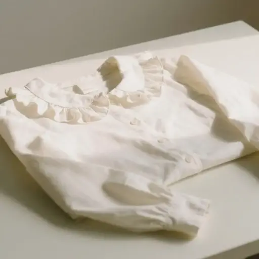 荷葉邊領口長袖襯衫