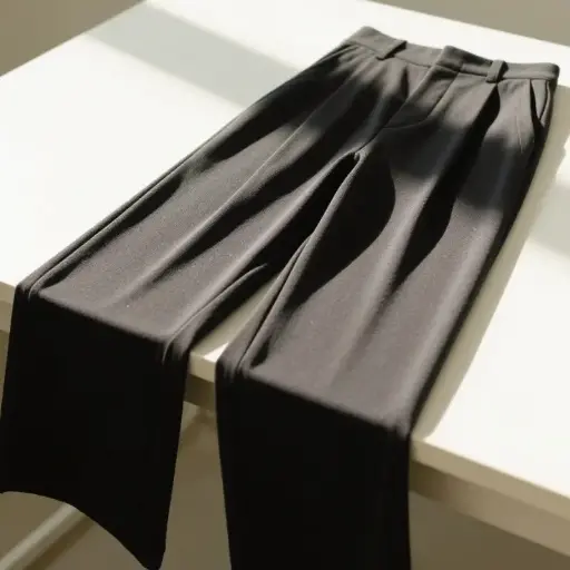 高腰彈力闊腿褲